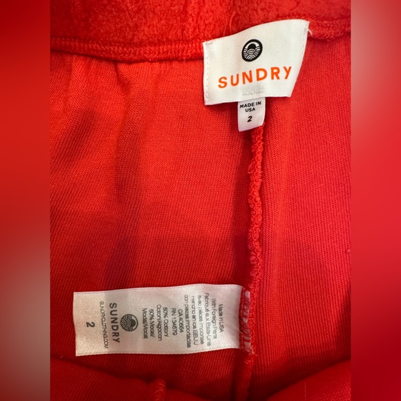 Sundry Red Faux Sherpa Sweatpants - Picture 3 of 3